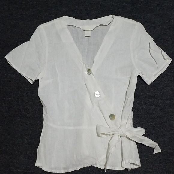 H\u0026M | Tops | Hm Linen Wrapover Blouse 